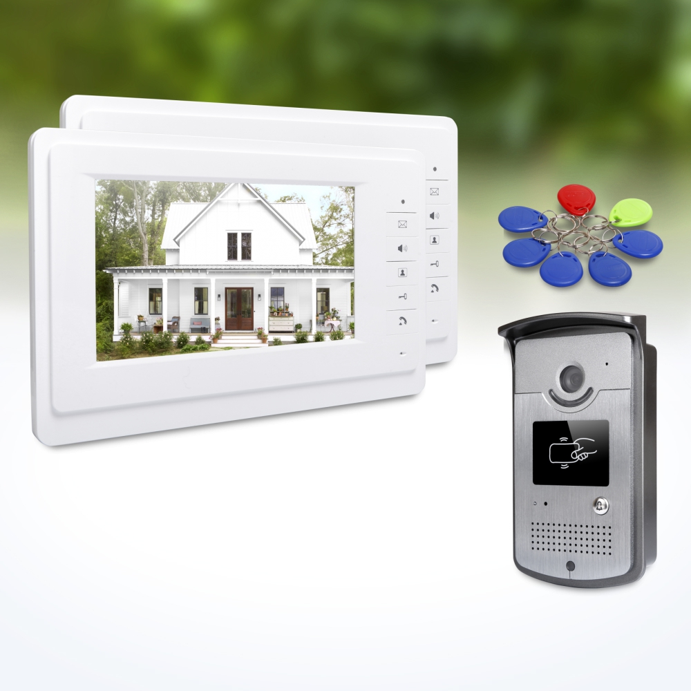 Home Security Key Fob - 1 Outdoor Camera 2 Indoor Monitors