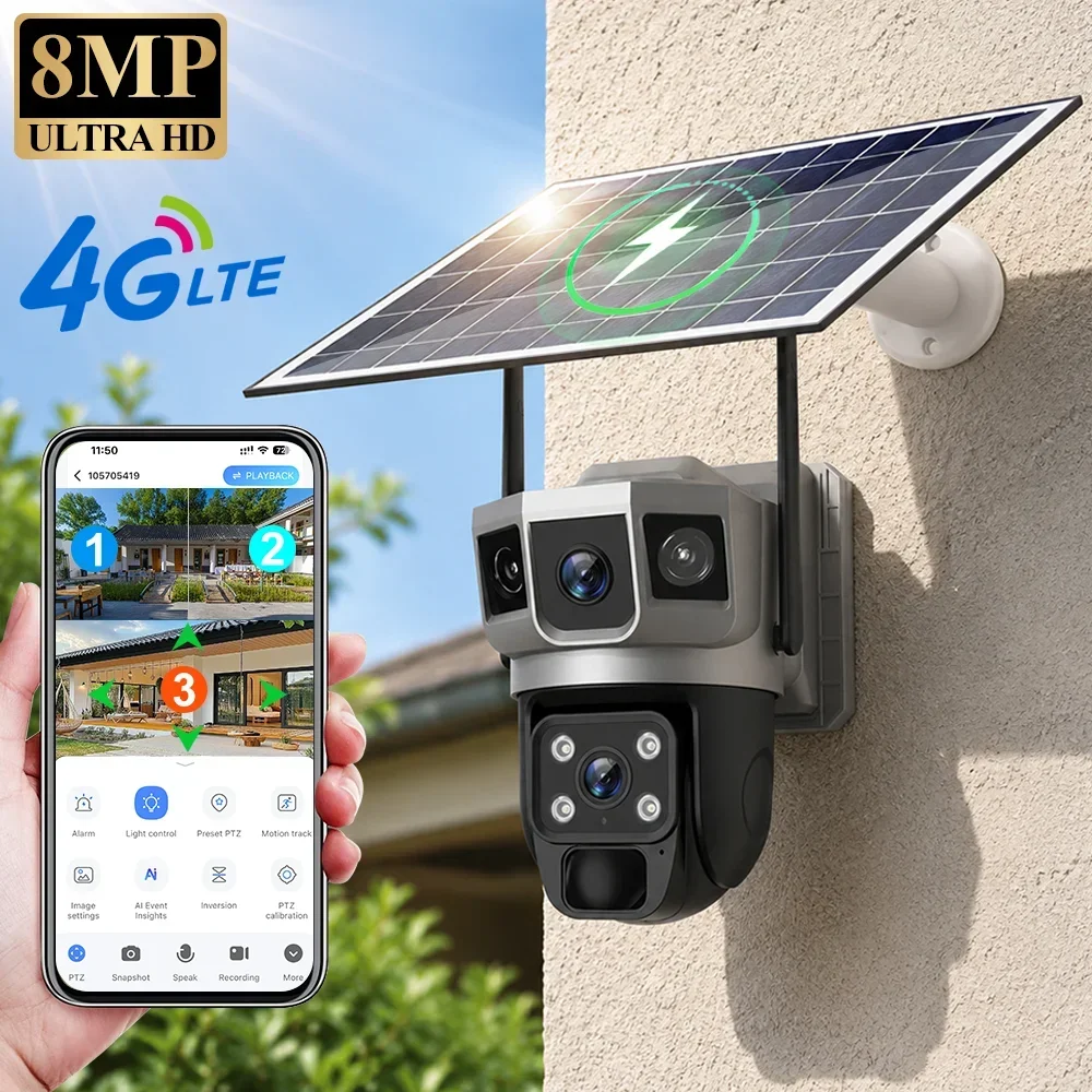 Home Security Tips - V380 4K 3 Screens 4G Camera