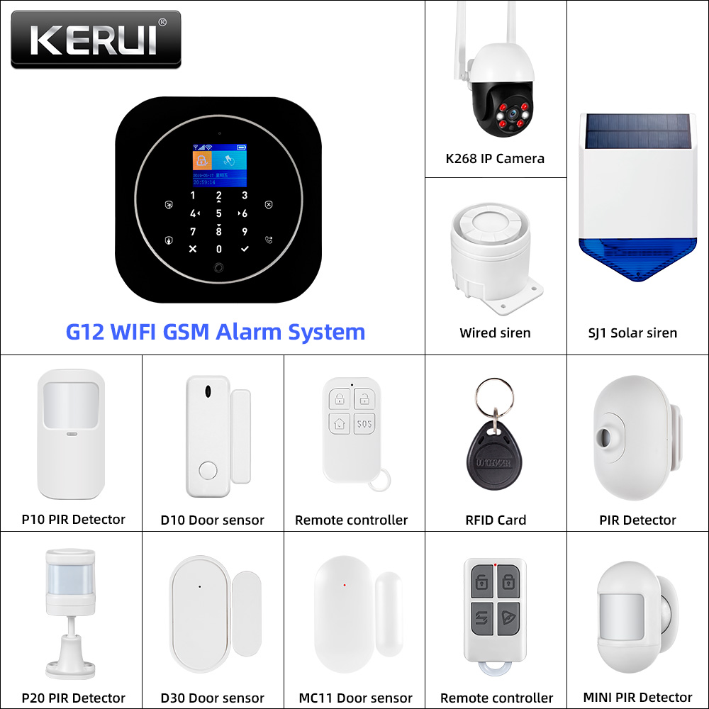 KERUI G12 2G Wifi Wireless Hom - đánh giá và giá Sim Gsm Alarm
