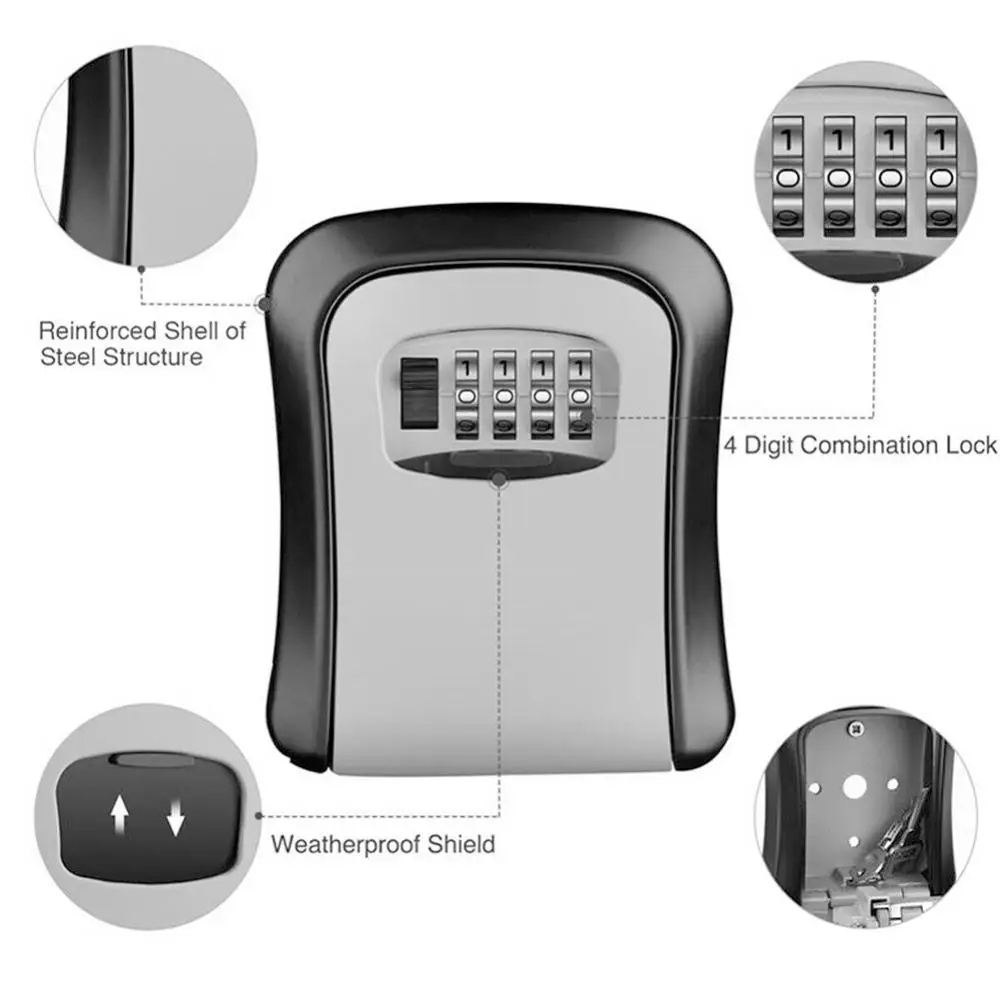 Wall Mount Key Lock Box 4 Digi - đánh giá và giá Home Security Essential