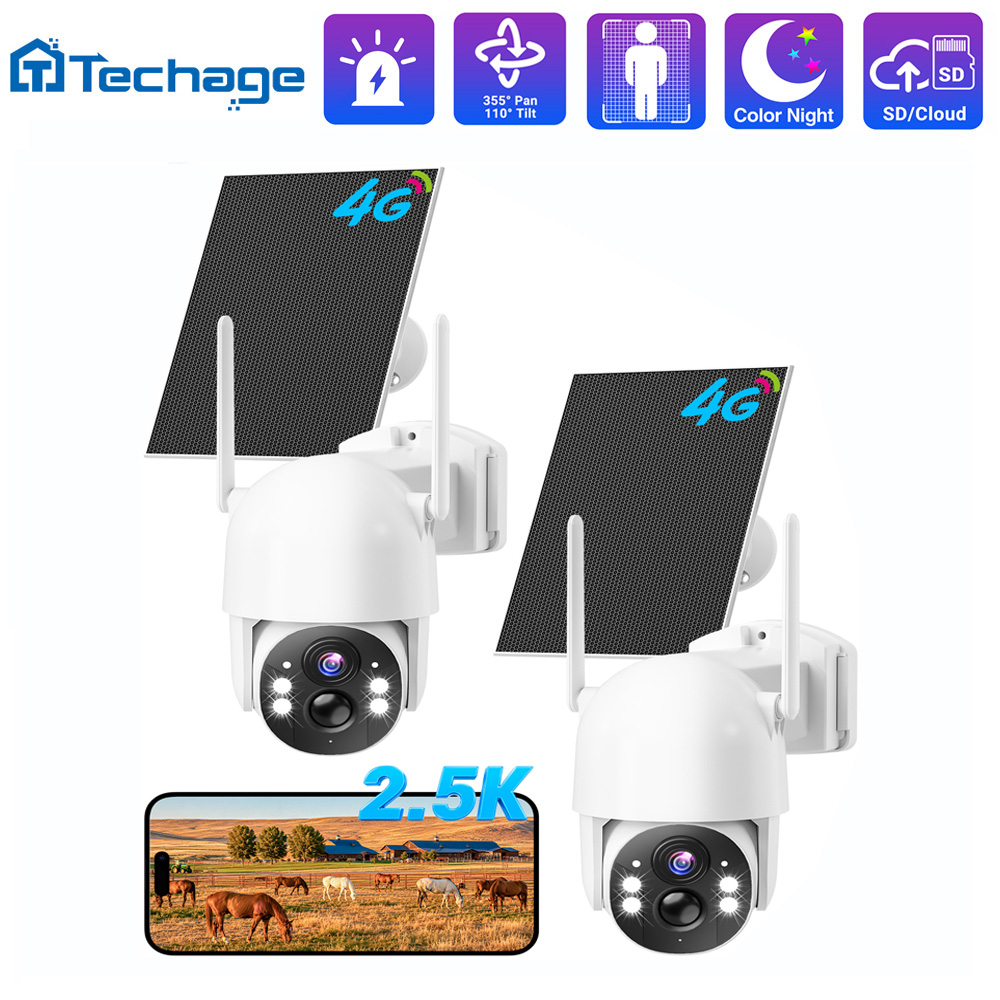 Techage 4G LTE cellular solar  - đánh giá và giá Home Security Panel