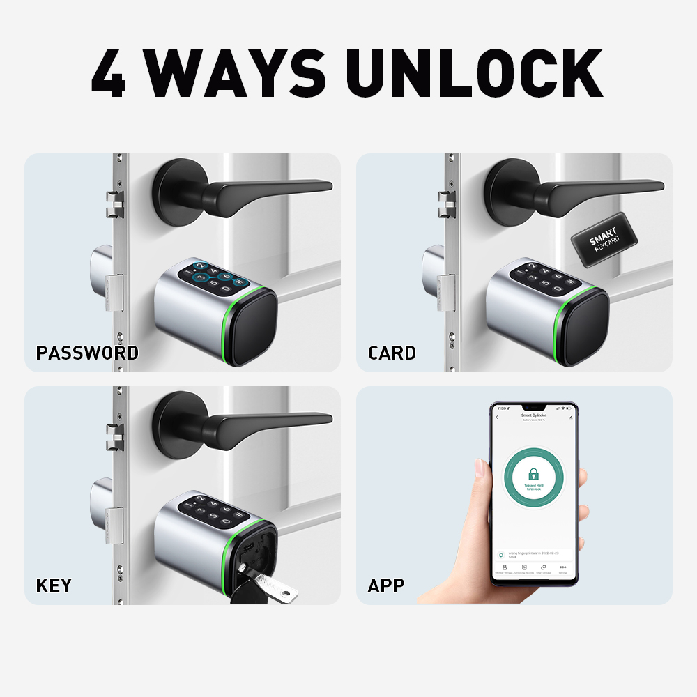 Smart Cylinder Lock Tuya 60-90 - đánh giá và giá Home Security Tips